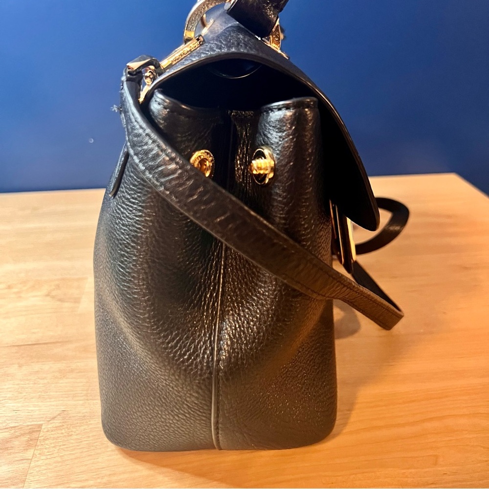 Michael Kors Black Pebble Leather Emery Purse with Turn Lock 🔐 👛 - Picture 7 of 12